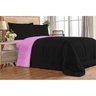 Colcha 6 pçs Edredom Casal Queen Dupla Face Preto e Pink Cotex - 3