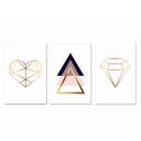 Ver imagem 1 de Kit Placas Quadros 3 Peças Mdf 20x30 Joia Coração