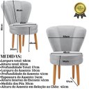 Ver imagem 3 de Jogo 2 Cadeiras Tecido Veludo Premium para Mesa de Jantar Pés de Madeira Natural