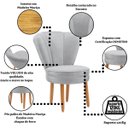 Ver imagem 2 de Jogo 2 Cadeiras Tecido Veludo Premium para Mesa de Jantar Pés de Madeira Natural