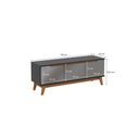 Ver imagem 3 de Rack Kappesberg 3 Portas Preto Fosco/azul Profundo 136cm