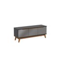 Ver imagem 2 de Rack Kappesberg 3 Portas Preto Fosco/azul Profundo 136cm