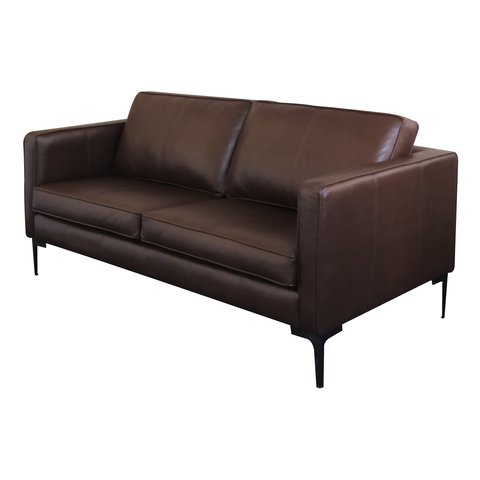Sofá Decorativo Sala de Estar 200cm Europa Couro Caramelo - Mozzelar
