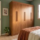 Ver imagem 1 de Guarda Roupa Casal 6 Portas 2 Gavetas com Cabideiro e Prateleiras 180x205x47cm Cinamomo