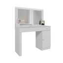 Ver imagem 3 de Penteadeira Camarim Nina 108cm MDP LED Espelho 2 Gavetas 1 Porta Pintura UV - Branco