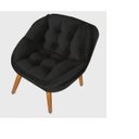 Ver imagem 1 de Poltrona Decorativa Flórida Em Tecido Suede Pés Madeira - Preto