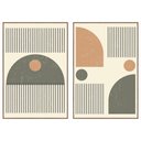 Ver imagem 2 de Quadro Decorativo Minimalista Formas Geométricas e Linhas Moldura Filete:Moldura Ypê/50X75