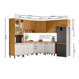 Cozinha Modulada Criare 8 Peças com Canto Poliman Móveis - 3