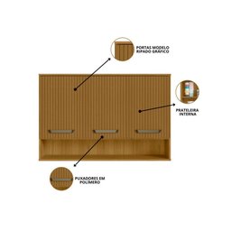Cozinha Modulada Criare 8 Peças com Canto Poliman Móveis - 6
