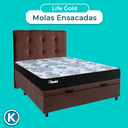 Ver imagem 4 de Kit Cama Box Bau + Cabeceira + Colchão Casal Molas Ensacadas - Life Gold - Paropas