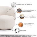 Ver imagem 3 de Poltrona Decorativa Sala de Estar Melissa Giratória Linho Off White M1 - Monari Design