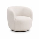 Ver imagem 2 de Poltrona Decorativa Sala de Estar Melissa Giratória Linho Off White M1 - Monari Design