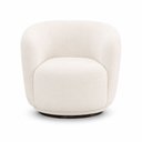 Ver imagem 5 de Poltrona Decorativa Sala de Estar Melissa Giratória Linho Off White M1 - Monari Design