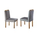 Ver imagem 3 de Conjunto Sala de Jantar 6 Lugares em Madeira Maciça Mesa Slim e Cadeiras em Linho Rústico Cinza Graf