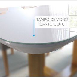 Conjunto Sala de Jantar 6 Lugares em Madeira Maciça Mesa Slim e Cadeiras em Linho Rústico Cinza Graf - 4