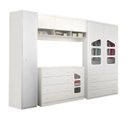 Ver imagem 1 de Jogo de Quarto Modulado Infantil Algodão Doce Armário Roupeiro Cômoda 100% MDF