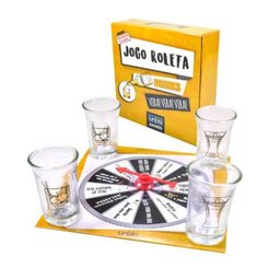 Jogo Roleta Drinks com 4 Shots - 1 Jogo Roleta Drinks com 4 Shots - 1