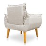 Poltrona Opala Decorativa Luxo Linho Bege Sky Mobile - 4