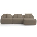 Ver imagem 3 de Sofá 4 Lugares com Chaise Direito Sala Living 288cm Arlo F04 Veludo Marrom Claro - Lyam Decor