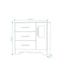 Ver imagem 2 de Comoda Popy Retro 1 Porta 3 Gavetas - Moveis Peroba Amendoa/Branco