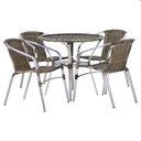 Ver imagem 3 de Kit 4 Cadeiras Floripa e Mesa Tampo Tramado com 2 Espreguiçadeiras Catar e Mesa Piscina, Jardim, Var