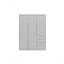Ver imagem 4 de Guarda Roupa Infantil Pérola 3 Portas 4 Gavetas MDF Cinza Phoenix Baby 165cm