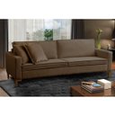 Ver imagem 2 de Sofá 3 Lugares Confortável Seattle Veludo Marrom Cookie - Meu Estofado Sofá 3 Lugares Confortável Se