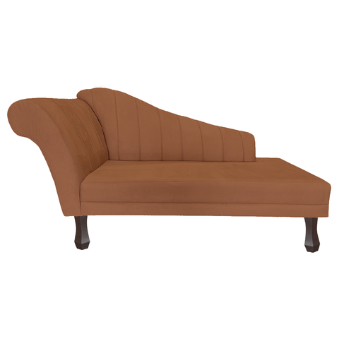 Recamier Divã para Sala Cecilia Pés Retro Tabaco 1.60cm Veludo Terracota - Incasa Decor