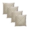 Kit 4 Capas para Almofada Drapeada em Veludo Quadrada 50x50 Várias Cores Cor:bege - 1