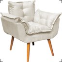 Ver imagem 2 de Kit 2 Poltronas Decorativas Para Recepção Manicure Sala De Estar + Puff Reforçado Suede