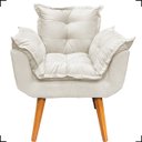 Ver imagem 3 de Kit 2 Poltronas Decorativas Para Recepção Manicure Sala De Estar + Puff Reforçado Suede