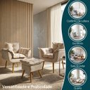 Ver imagem 4 de Kit 2 Poltronas Decorativa e Puff para Sala Recepção Manicure Consultório Quarto Alice Suede