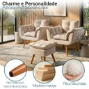 Ver imagem 3 de Kit 2 Poltronas Decorativa e Puff para Sala Recepção Manicure Consultório Quarto Alice Suede