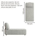 Ver mais imagens de Sofá Modular Block 1 Lugar Fixo 74cm Cinza Linho Milani Movelaria