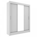 Ver imagem 1 de Guarda-Roupa Casal Real 3 Portas de Correr com Espelho Cor Branco