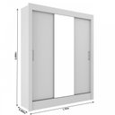 Ver imagem 4 de Guarda-Roupa Casal Real 3 Portas de Correr com Espelho Cor Branco