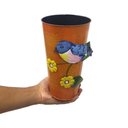 Ver imagem 6 de Vaso Jardim Quintal Varanda Passaro Flor de Ferro Laranja