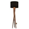 Luminária De Chão Abajur De Piso Com Cúpula E Pés De Madeira Luxo Preta - 1
