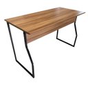 Ver imagem 2 de Mesa Escrivaninha para Home Office Metal Industrial 1,20m Nogal/preto