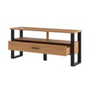 Ver imagem 1 de Rack para Tv até 55 Polegadas 01 Gaveta 140cm Estilo Industrial Freijó Preto Fosco Dalla Costa