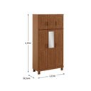 Ver imagem 3 de Guarda-Roupa 6 Portas com Espelho e Aplique Madeira Maciça Linha Cobre Marrom/Castanho