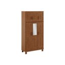 Ver imagem 2 de Guarda-Roupa 6 Portas com Espelho e Aplique Madeira Maciça Linha Cobre Marrom/Castanho
