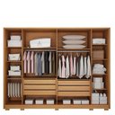 Ver imagem 2 de Guarda Roupa Casal Evo 6 Portas Cinamomo e Off-White com Cômoda São Paulo 6 Gavetas 2 Portas