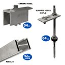Ver imagem 2 de Kit Estrutura Suporte Fixador 2,20m para 01 Placa Solar Alumínio Inox Telha Fibro Ondulada Viga Made