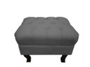 Ver imagem 3 de Kit Poltrona Decorativa Julia + Puff Luis Xv Suede Cinza Pés Madeira Mz Decor