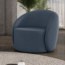 Ver imagem 2 de Poltrona Decorativa Orgânica Giratória Lua Suede Azul Marinho D03 - D'Rossi