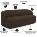 Ver imagem 3 de Sofá 3 Lugares 205cm com Poltrona Giratória Orgânica Heidy F04 Veludo Marrom - Lyam Decor