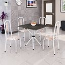 Ver imagem 1 de Conjunto Sala de Jantar com 4 Cadeiras Lívia Branco/Bege