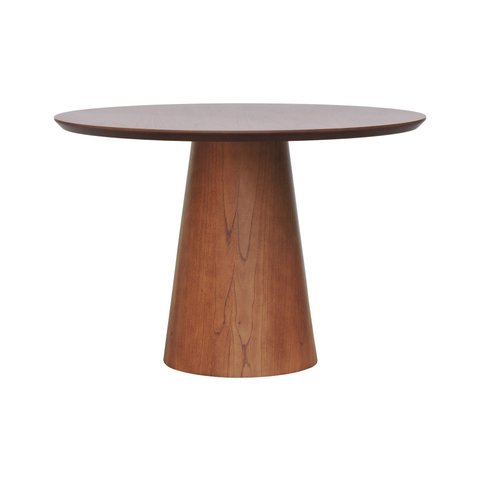 Mesa de Jantar Base Cone Tampo Laminado/Laqueado Ø120 Amêndoa