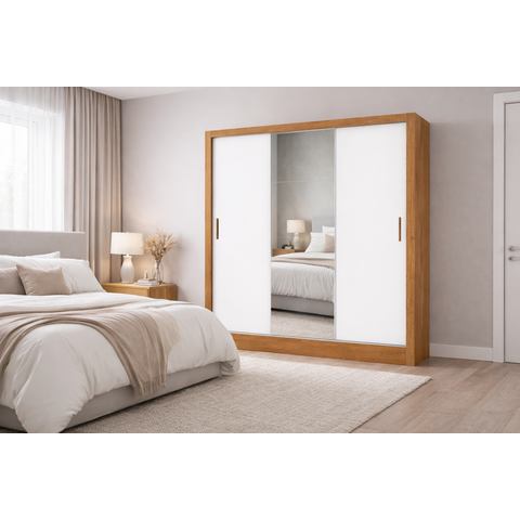 Guarda Roupa com Espelho e 3 Portas Sapphire -grand Line